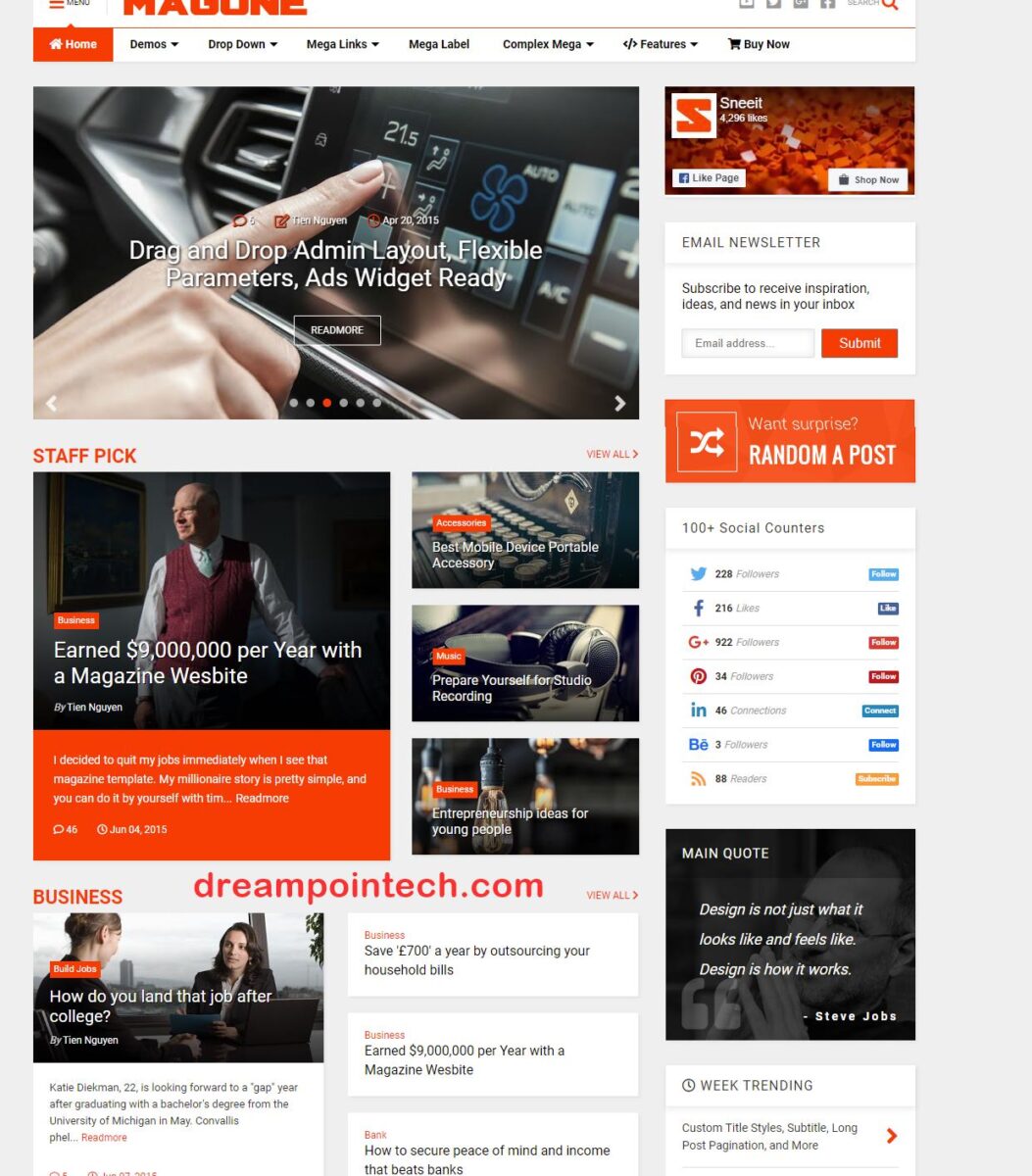 Download MagOne Free Premium News Magazine Blogger Template