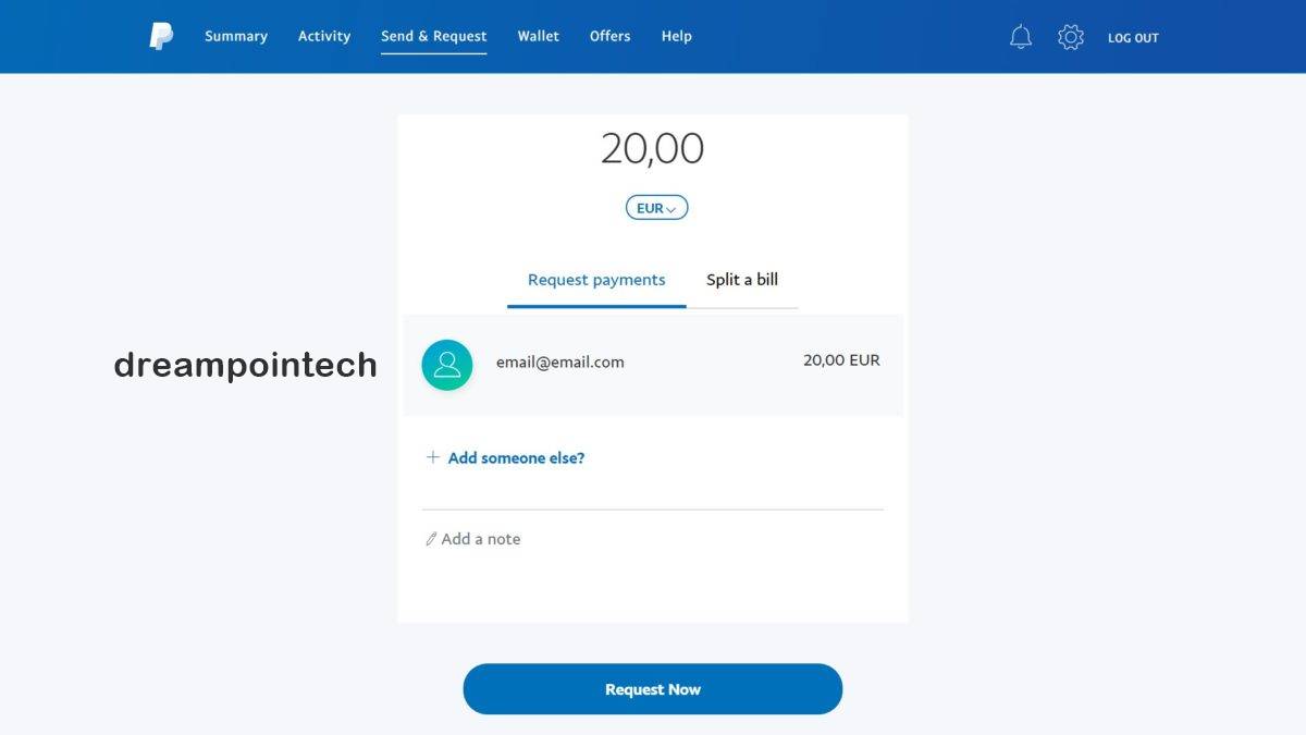 Request Money On PayPal