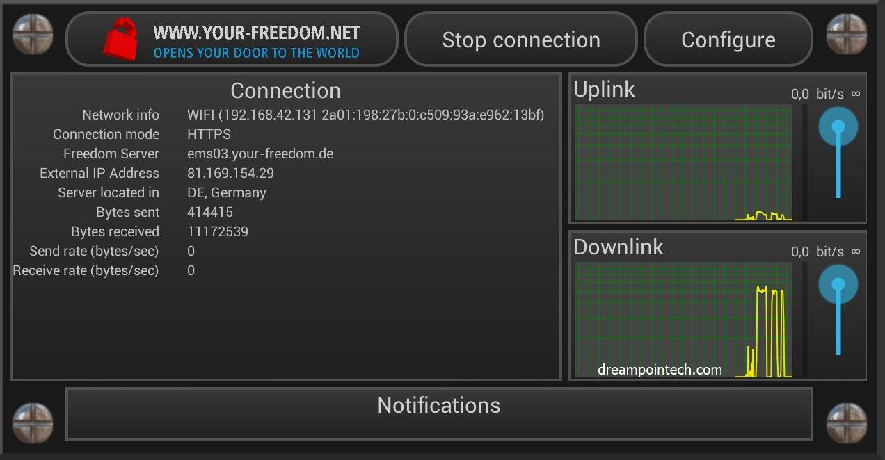 Tap on 'Connect' to browse for free on Camtel Cameroon (Unlimited internet access)