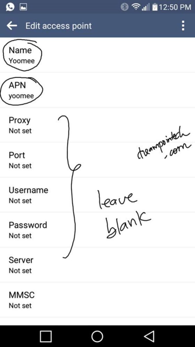 YooMee APN Setting