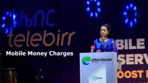 Ethio Telecom representative announcing Telebirr Mobile Money