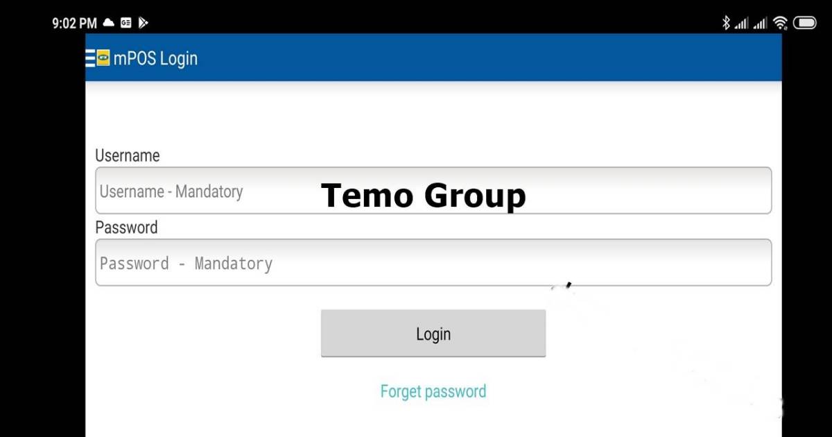 mPOS Sim Registration interface