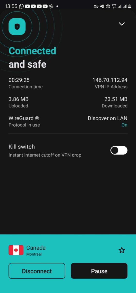 Surfshark VPN Connected Scaled