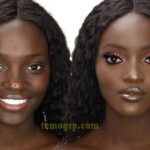 two ladies with dark complexion