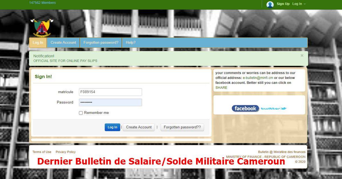 Consulter Son Bulletin de Solde Militaire en Ligne Cameroun