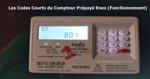 Compteur Prépayé Eneo qui affiche le numero 801