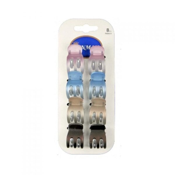 Denman 3-Prong Jaw Clips 2Cm 8Pk -71080D