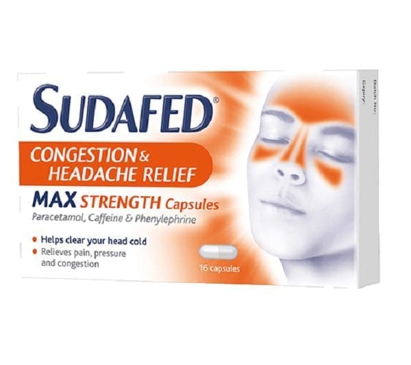 Sudafed Congestion & Headache Relief Max Caps 16S