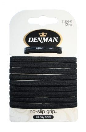 Denman Elastic Bands No-Slip Black - 10Pc -71203D