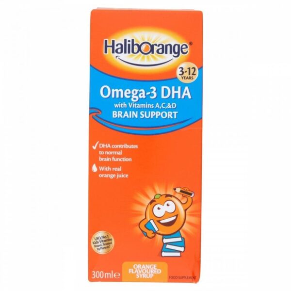 Haliborange Omega 3- Dha With Vit A C & D With Orange Juice Syrup 300Ml