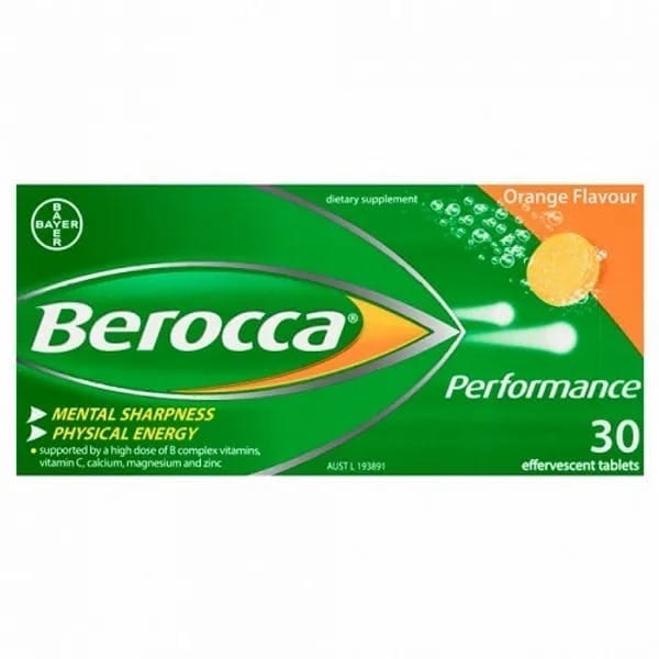 BEROCCA PERFORMANCE EFF TABS ORANGE 30S