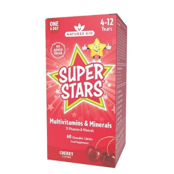 Natures Aid Super Stars Multivitamin and Minerals Chewable Tabs 60S