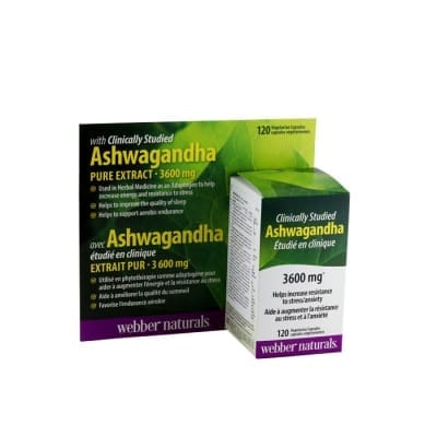 Webber Naturals Ashwaghandha 3600Mg(300Mg Standardised) Veg Caps 120S