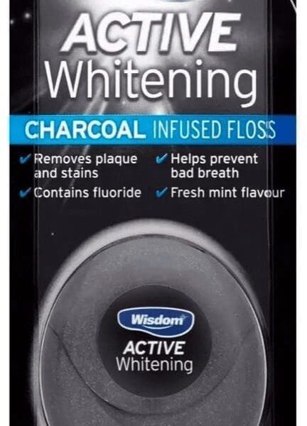 Wisdom Active Whitening Charcoal Infused Dental Floss 50M