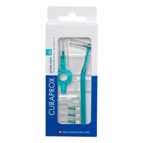 Curaprox Prime Start Cps 06 Interdental Brush Kit + Holder -Turquoise
