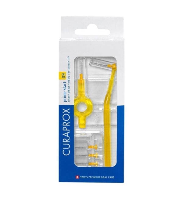 1136062.jpg Curaprox Prime Start Cps 09 Interdental Brush Kit + Holder -Yellow