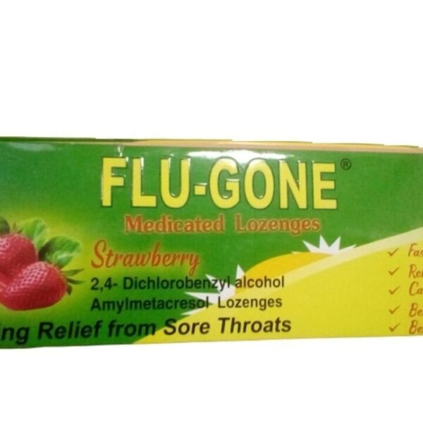 Flu-Gone Medicated Flu & Cold Lozenges Strawberry Flavour 100S