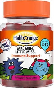 Haliborange Mr. Men Little Miss Immune Raspberry Softies 30S