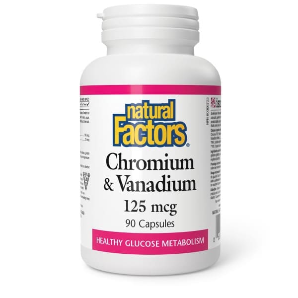 Natural Factors Chromium & Vanadium 125mcg cap 90's