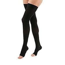 Duomed Thigh Black Open Toe