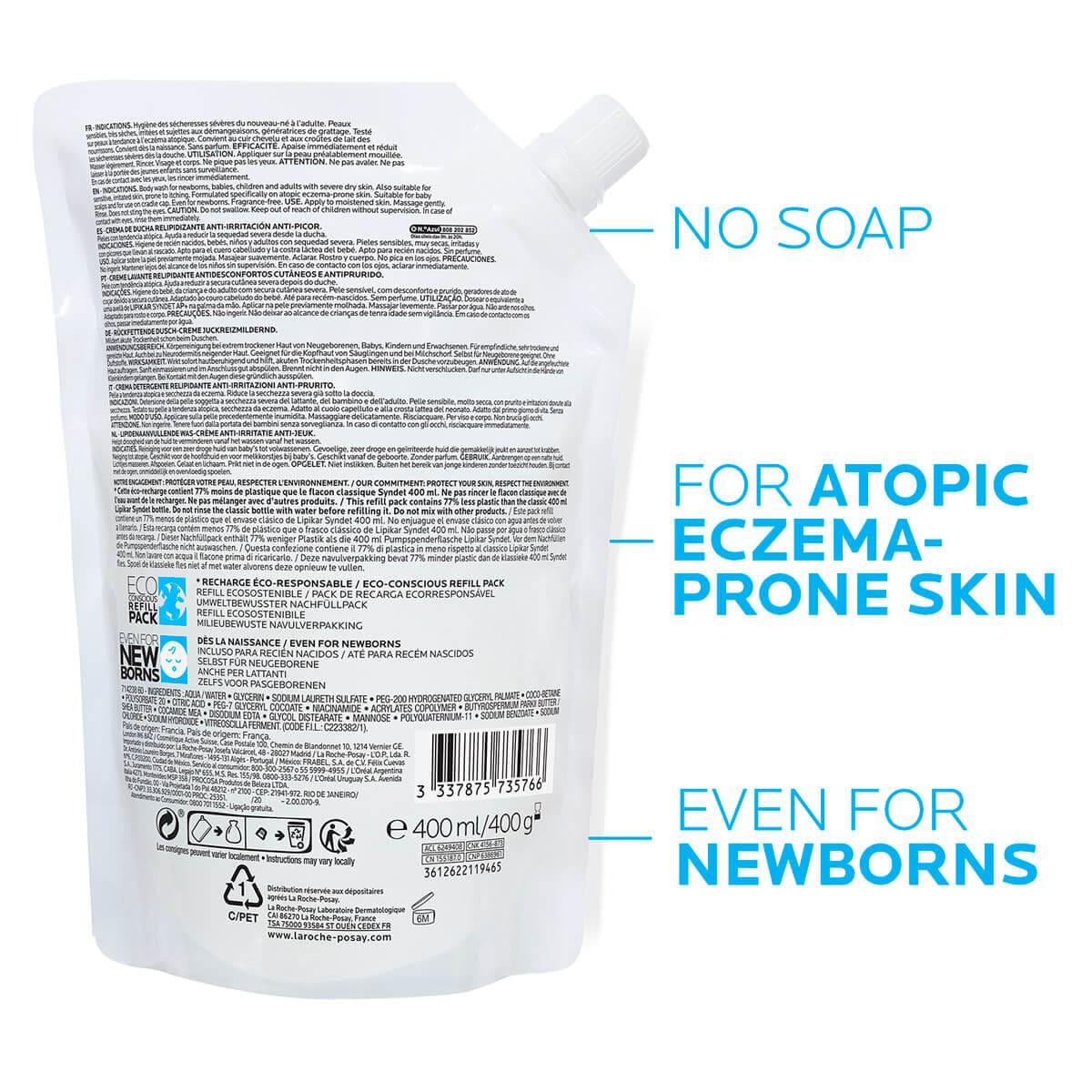 LaRochePosay-Product-Eczema-Lipikar-Eco-conscious-Refill-SyndetAP-400ml-3337875735766-Zoomed-BLS.jpg La Roche Posay Lipikar Syndet Ap + Refill 400Ml