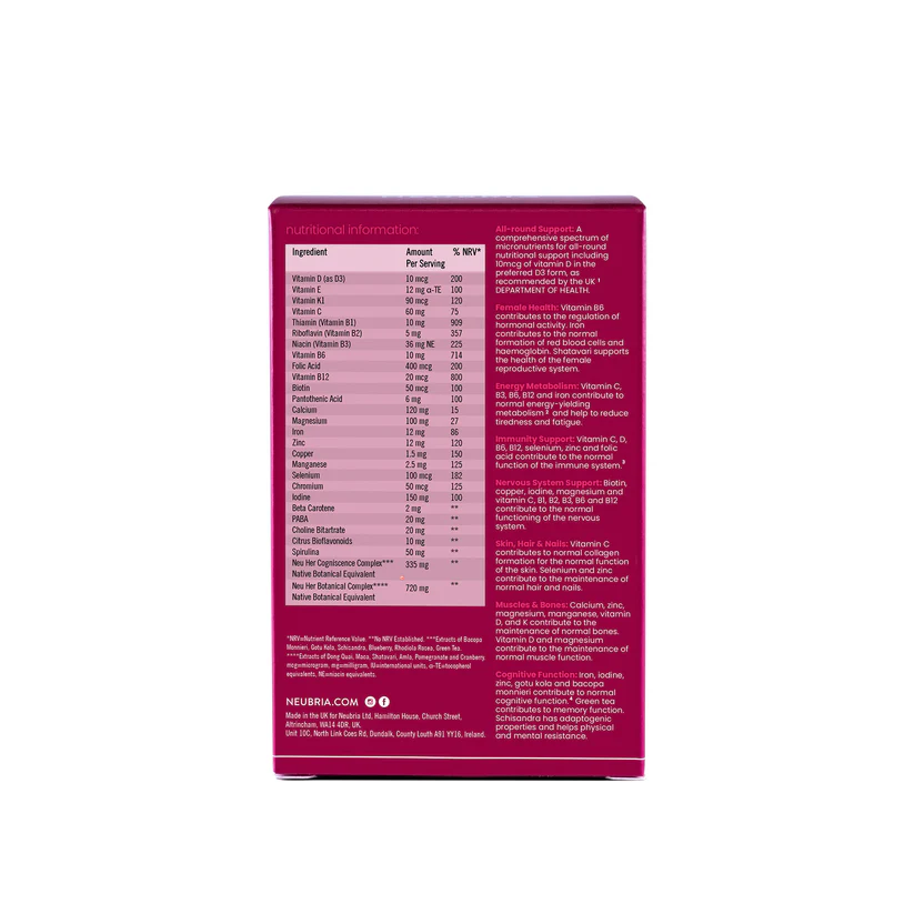 Neubria NeuHer multivitamin tabs 30s