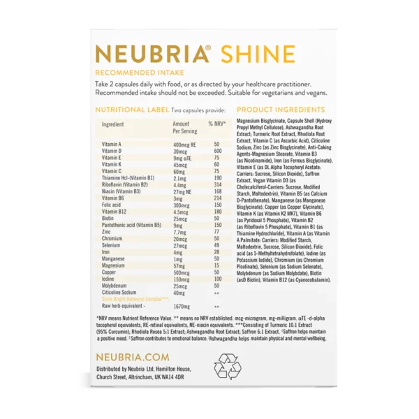 Neubria Shine Mood vegan caps 30s