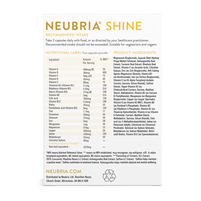 Neubria Shine Mood vegan caps 30s