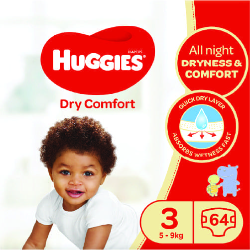 Huggies Jumbo Dry Comfort Diapers (Size 3) 5-9Kgs 64'S