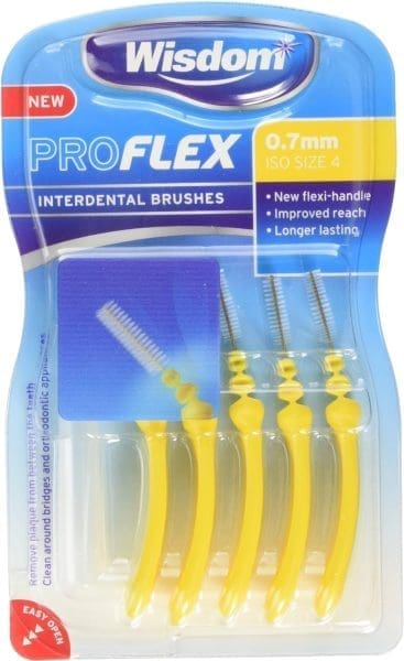 Wisdom Proflex Interdental Brush Yellow 0.70Mm
