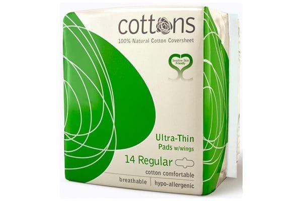 Cottons Organic Ultra Thin Pads Wings Regular 14S